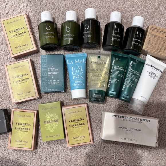 19pc travel wet shampoo conditioner body wash hair balm brand new various brand